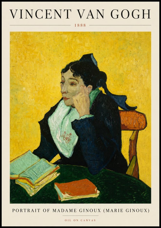 Van Gogh Portrait of Madame Ginoux (Marie Ginoux) No3 - Plakát