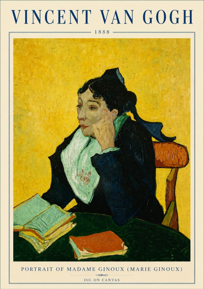 Van Gogh Portrait of Madame Ginoux (Marie Ginoux) No6 - Plakát