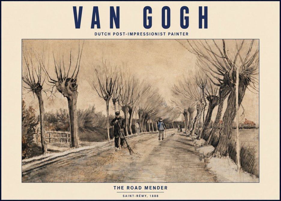 Van Gogh The Road Mender I No4 - Plakát