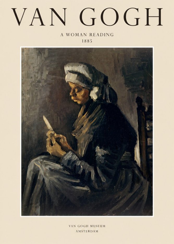 Van Gogh A Woman Reading No1 - Plakát