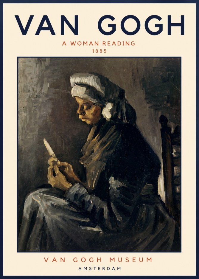 Van Gogh A Woman Reading No2 - Plakát