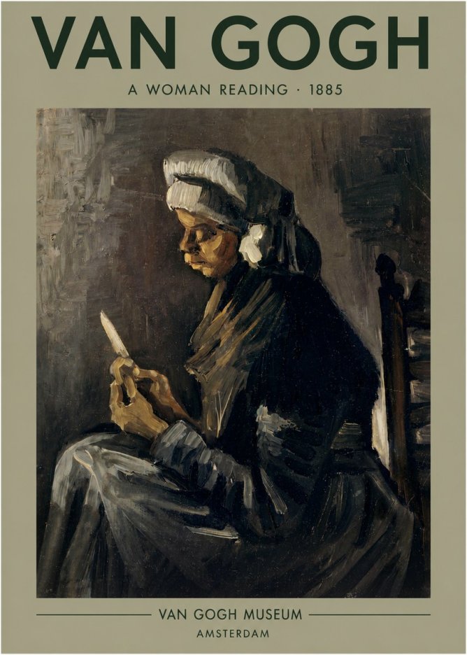 Van Gogh A Woman Reading No3 - Plakát