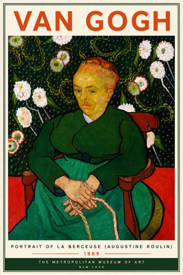 Van Gogh Portrait of La Berceuse (Augustine Roulin) No5 - Plakát