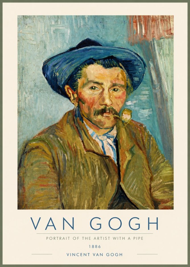 Van Gogh Portrait of the Artist with a Pipe No4 - Plakát