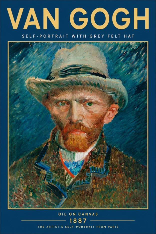 Van Gogh Self-portrait with Grey Felt Hat I No5 - Plakát