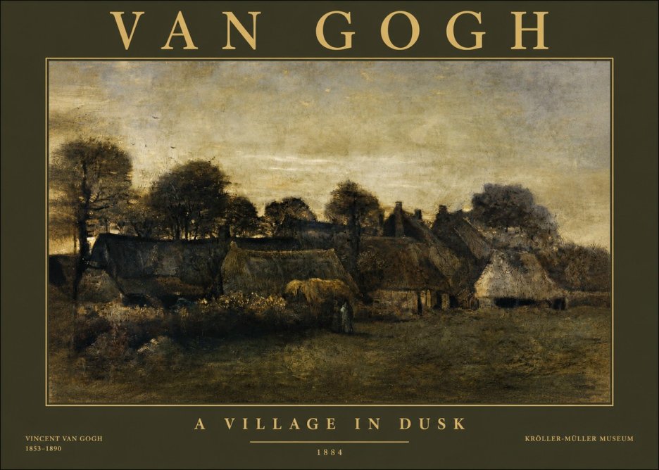 Van Gogh A Village in Dusk No2 - Plakát