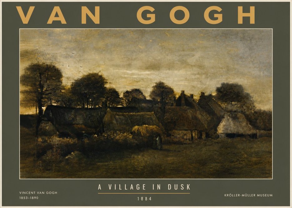 Van Gogh A Village in Dusk No5 - Plakát