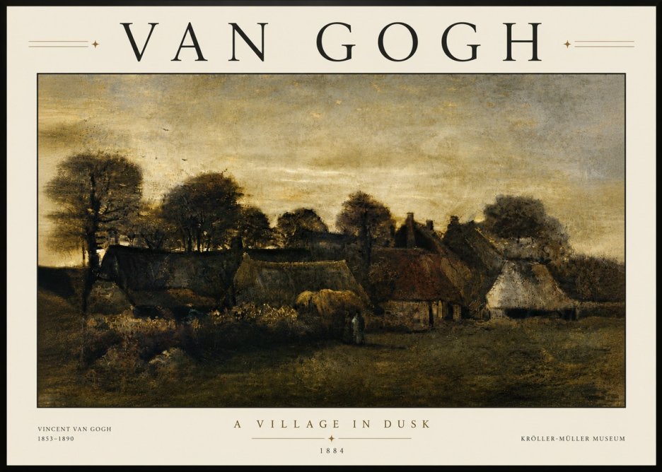Van Gogh A Village in Dusk No6 - Plakát