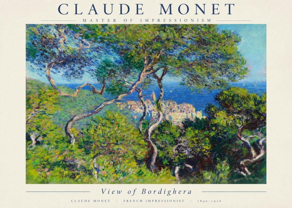 Monet View of Bordighera No1 - Plakát