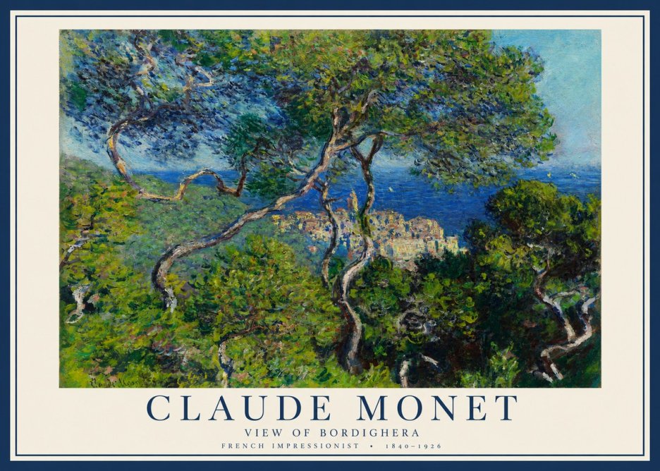 Monet View of Bordighera No2 - Plakát
