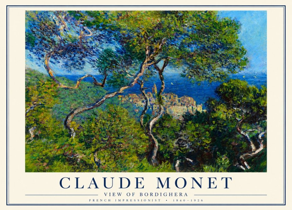 Monet View of Bordighera No4 - Plakát