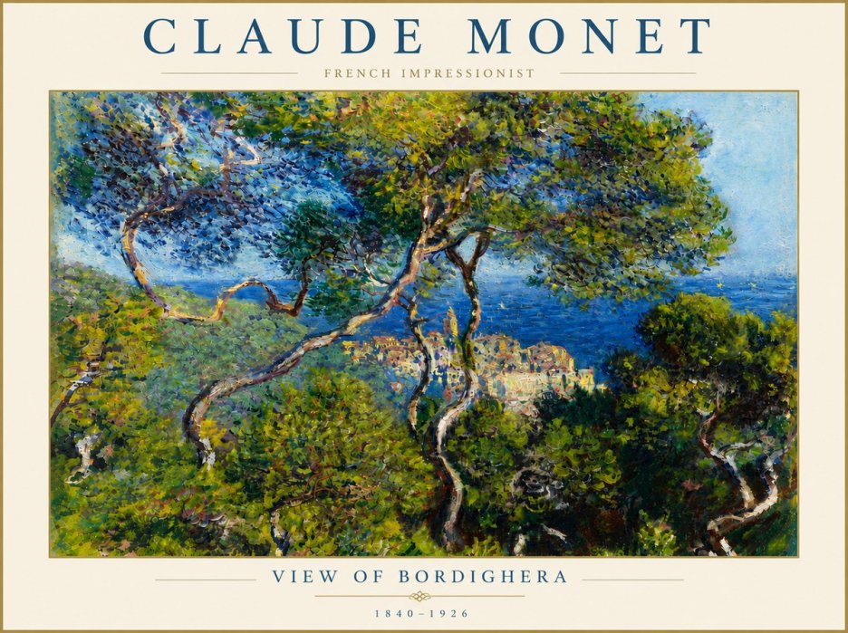 Monet View of Bordighera No6 - Plakát
