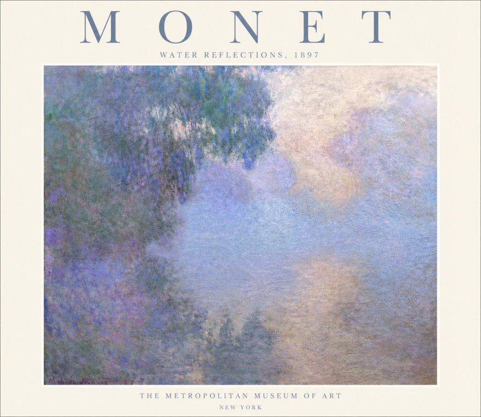 Monet Water Reflections No5 - Plakát