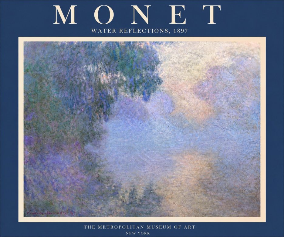 Monet Water Reflections No6 - Plakát