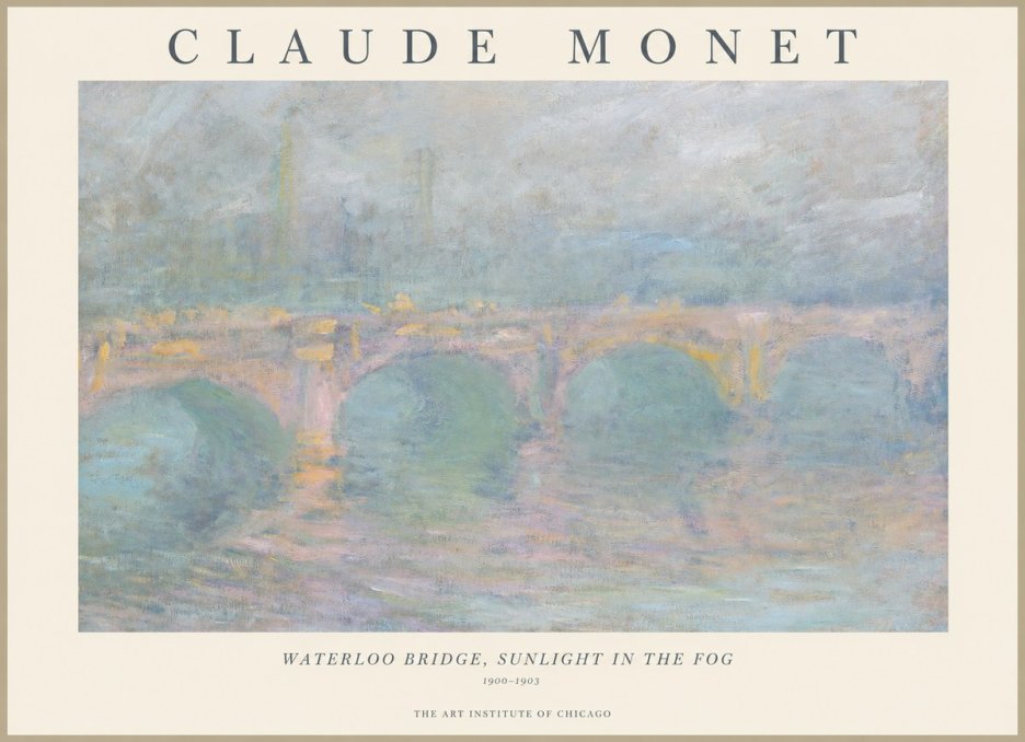 Monet Waterloo Bridge, Sunlight in the Fog I No1 - Plakát