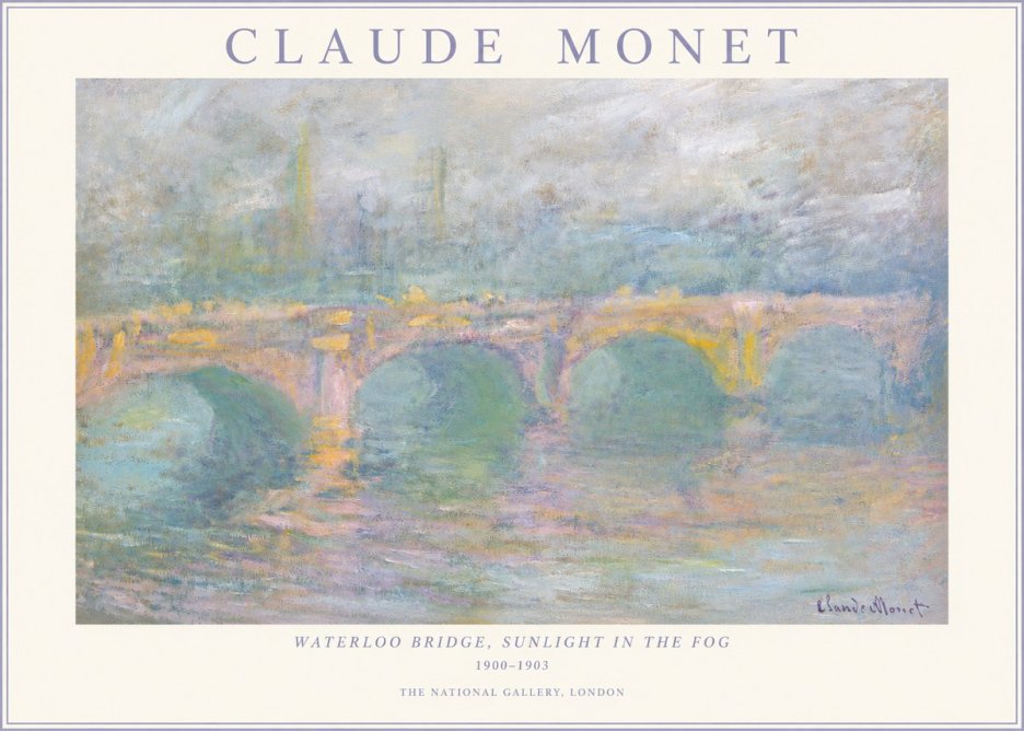 Monet Waterloo Bridge, Sunlight in the Fog I No3 - Plakát