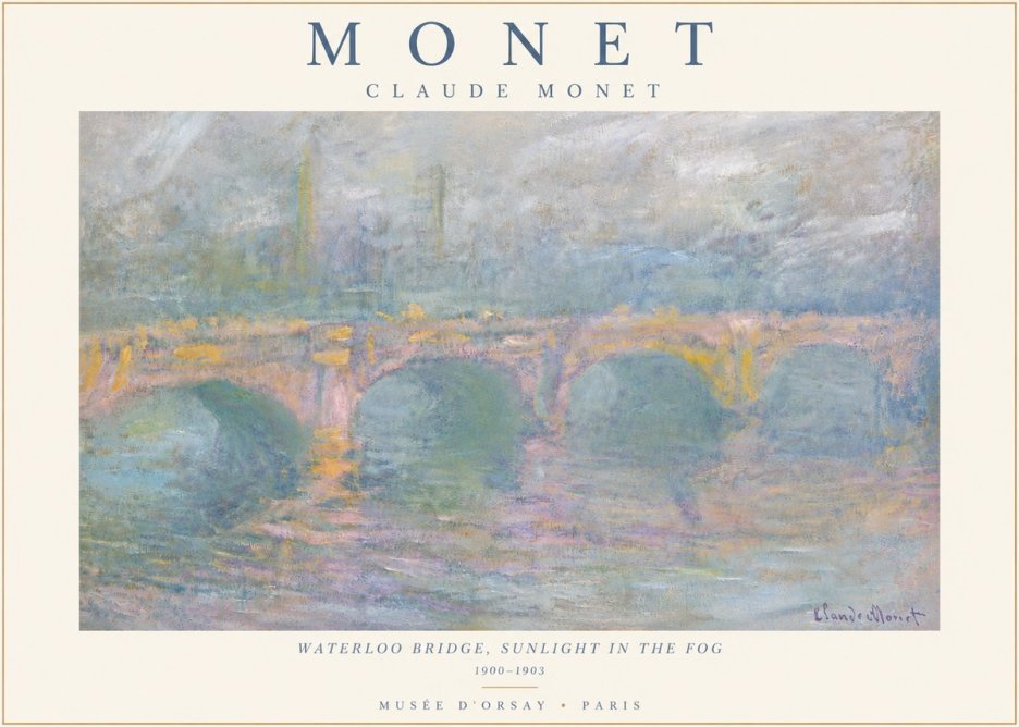 Monet Waterloo Bridge, Sunlight in the Fog I No5 - Plakát