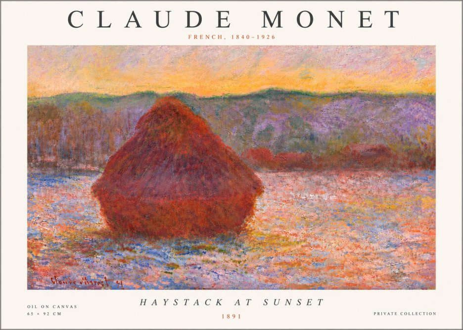 Monet Haystack at Sunset, 1891 No5 - Plakát