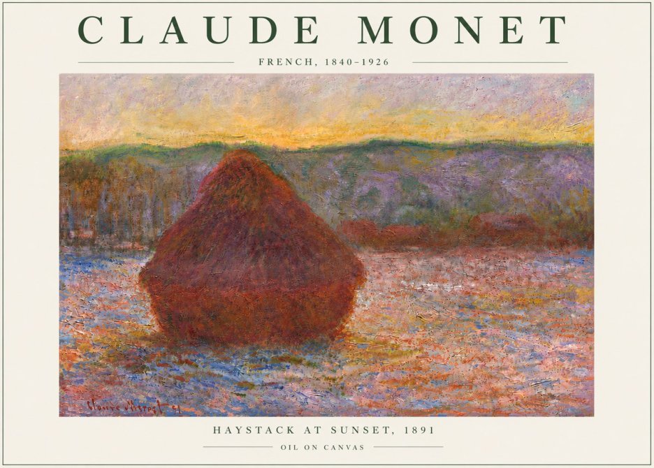 Monet Haystack at Sunset, 1891 No6 - Plakát