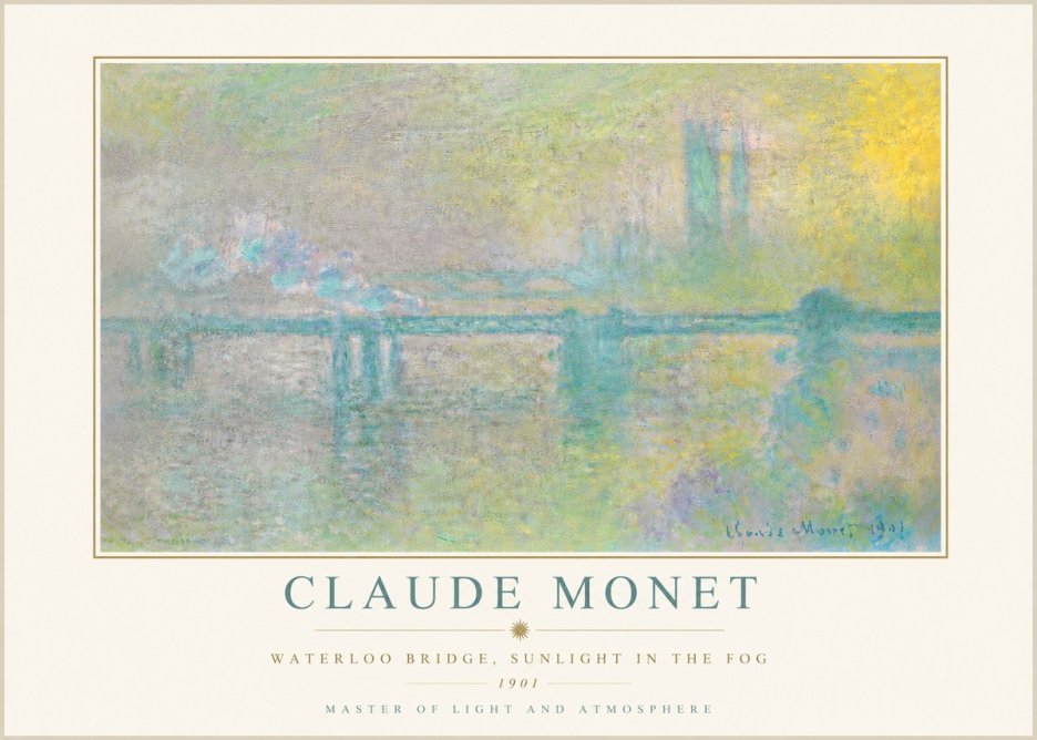 Monet Waterloo Bridge, Sunlight in the Fog II No5 - Plakát