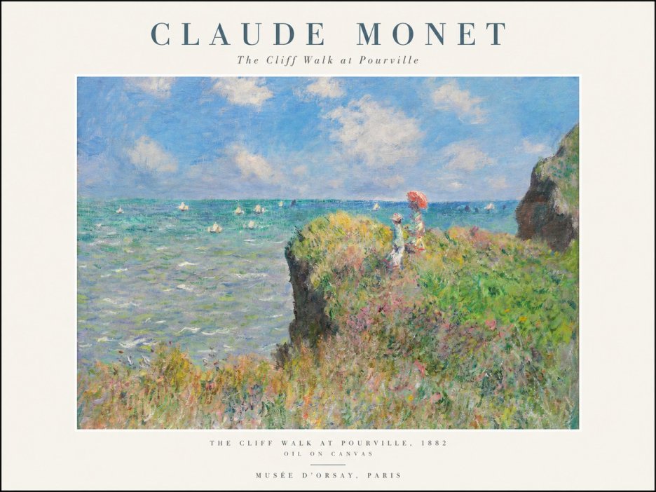 Monet The Cliff Walk at Pourville No1 - Plakát