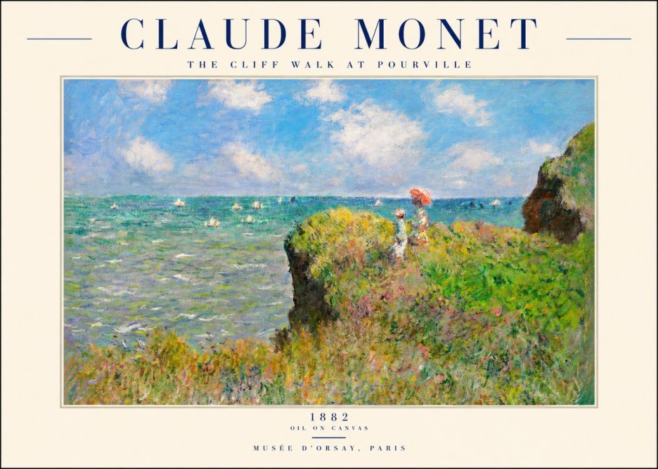 Monet The Cliff Walk at Pourville No2 - Plakát