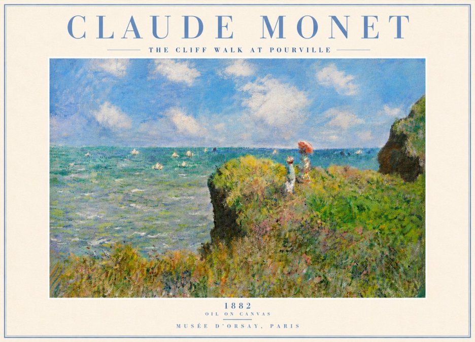 Monet The Cliff Walk at Pourville No6 - Plakát