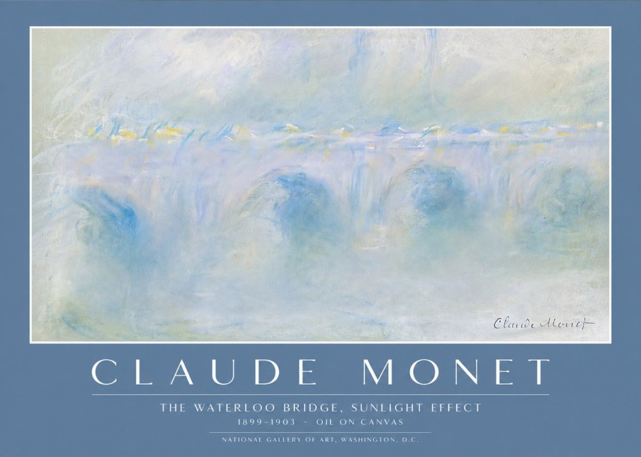 Monet The Waterloo Bridge, Sunlight Effect No2 - Plakát