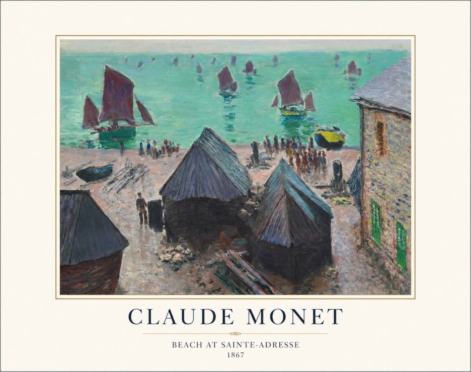 Monet Beach at Sainte-adresse No1 - Plakát