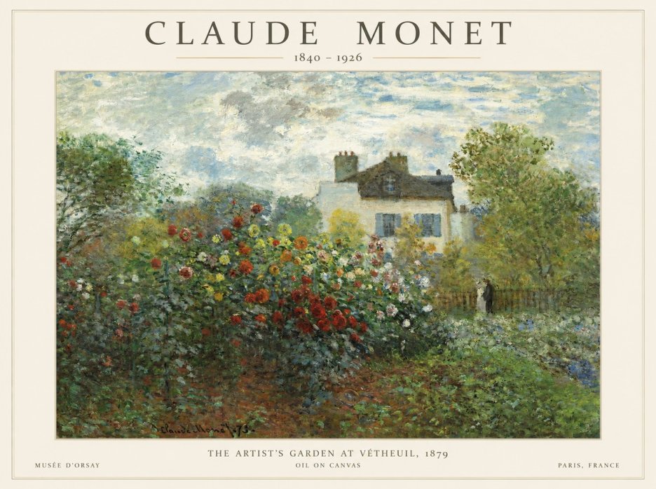 Monet The Artist's Garden at Vétheuil, 1879 No1 - Plakát