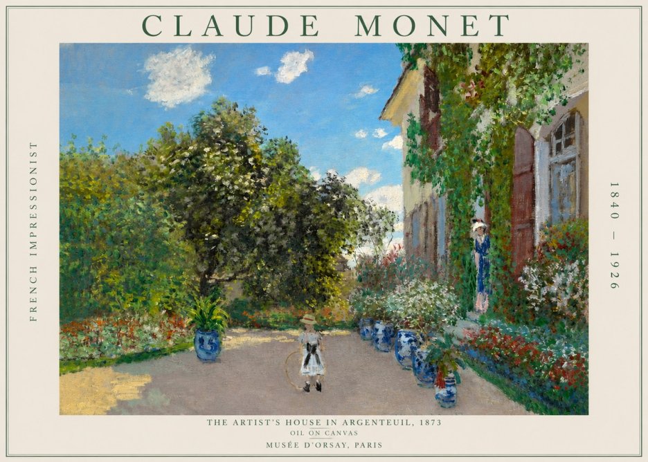 Monet The Artist's House in Argenteuil, 1873 No2 - Plakát