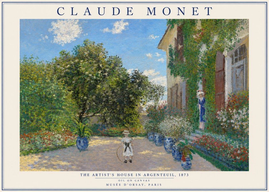 Monet The Artist's House in Argenteuil, 1873 No3 - Plakát