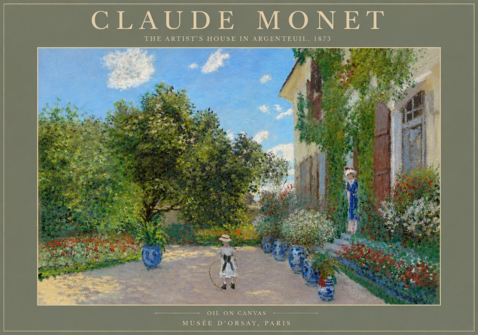 Monet The Artist's House in Argenteuil, 1873 No4 - Plakát