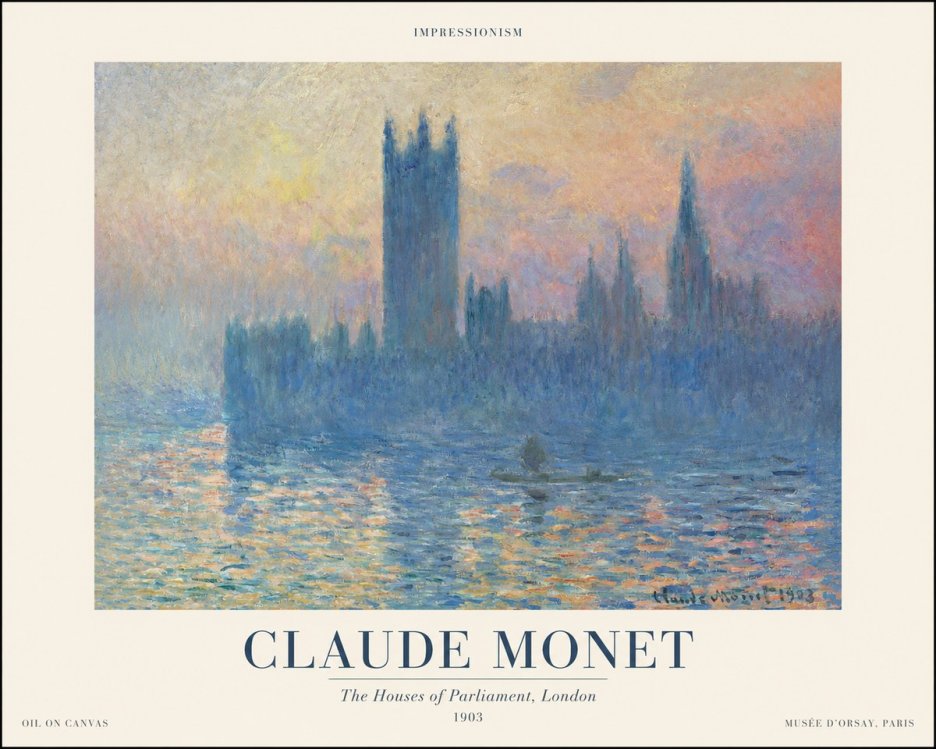 Monet The Houses of Parliament, London II No1 - Plakát