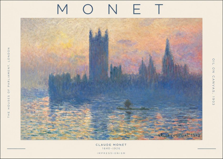 Monet The Houses of Parliament, London II No2 - Plakát
