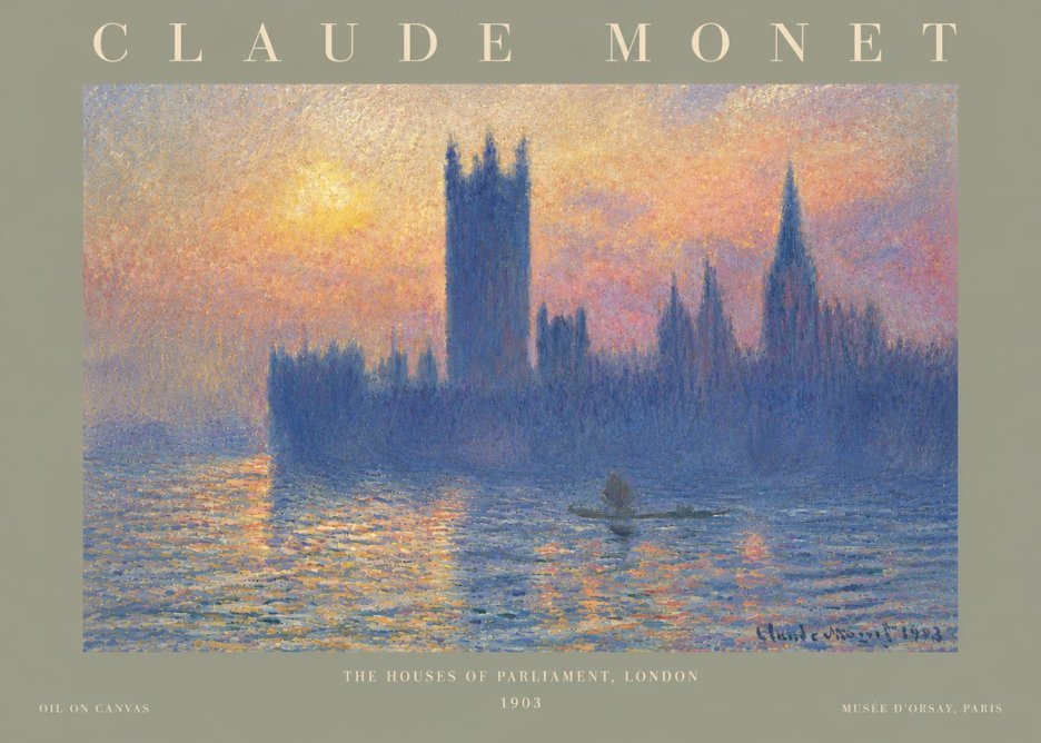 Monet The Houses of Parliament, London II No6 - Plakát