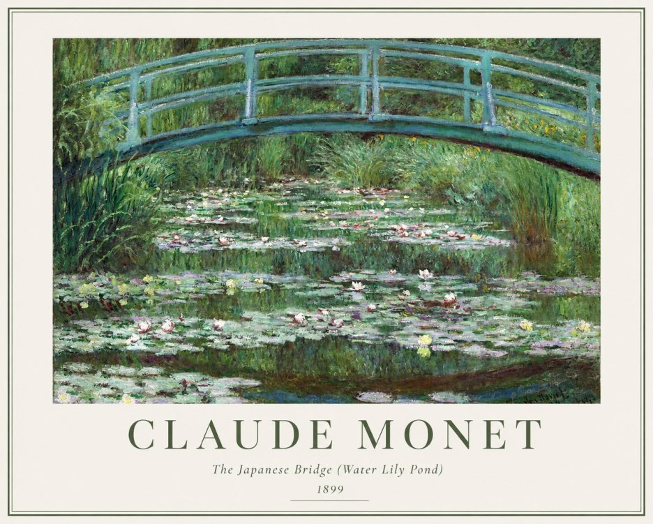 Monet The Japanese Bridge (Water Lily Pond) No1 - Plakát