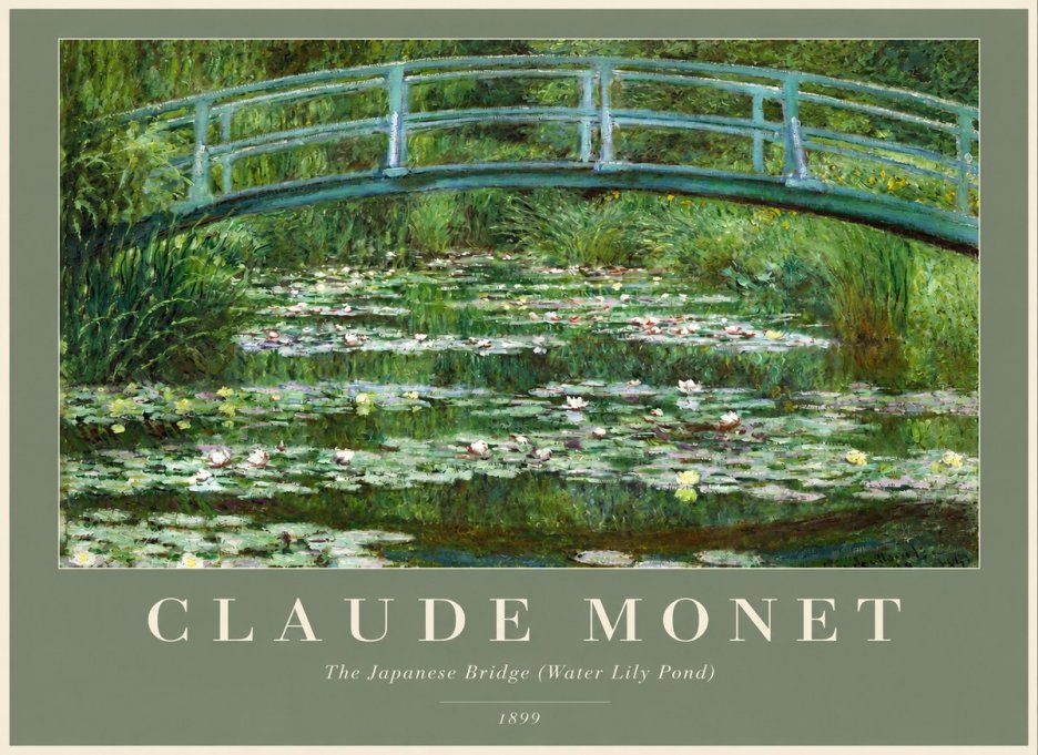 Monet The Japanese Bridge (Water Lily Pond) No2 - Plakát