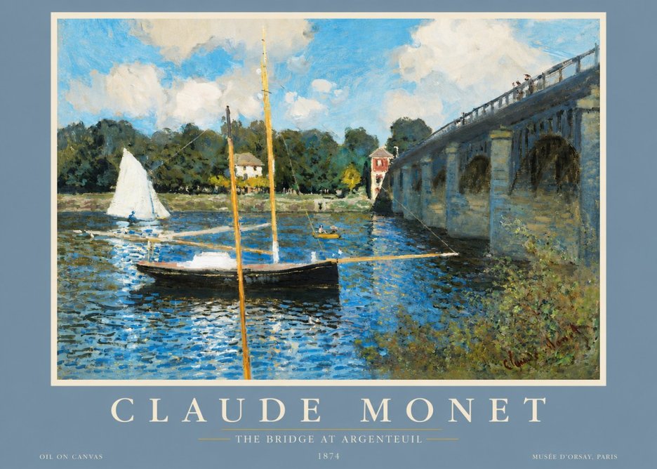 Monet The Bridge at Argenteuil I No2 - Plakát