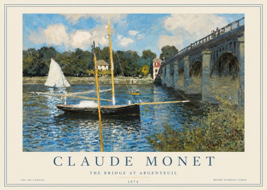 Monet The Bridge at Argenteuil I No3 - Plakát