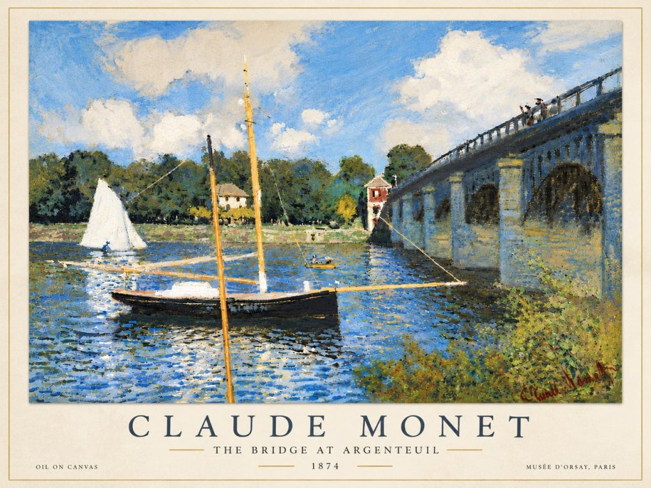 Monet The Bridge at Argenteuil I No6 - Plakát