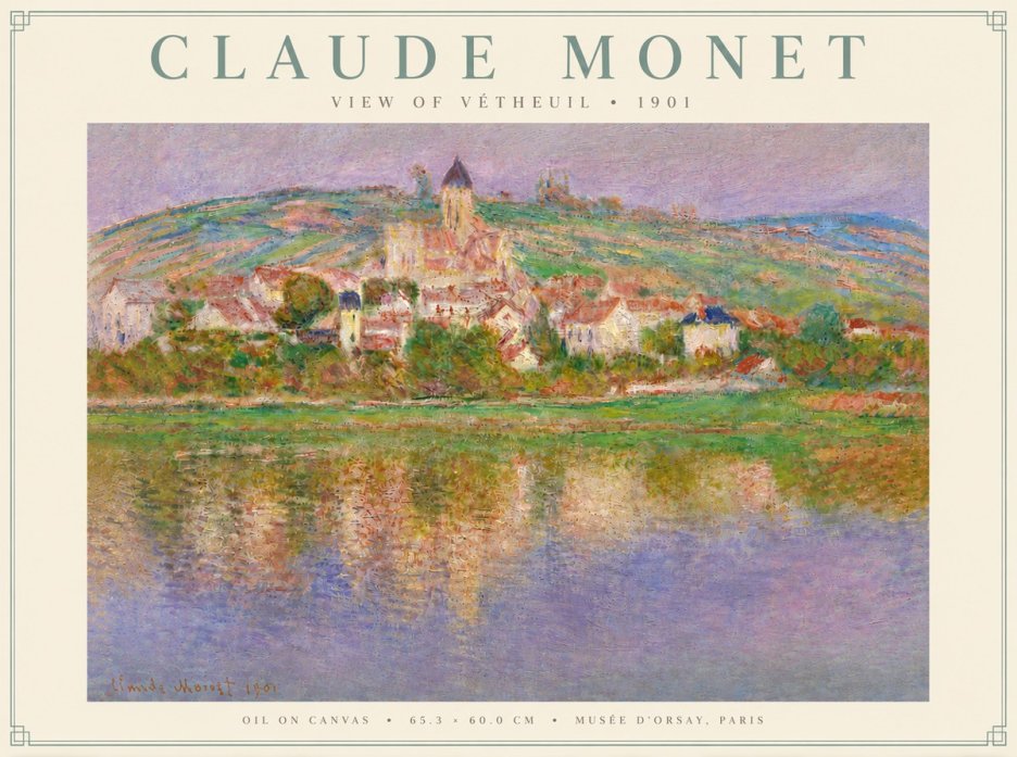 Monet View of Vétheuil I No5 - Plakát