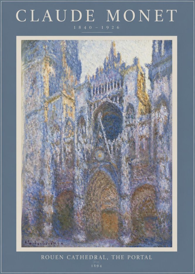 Monet Rouen Cathedral, the Portal No3 - Plakát