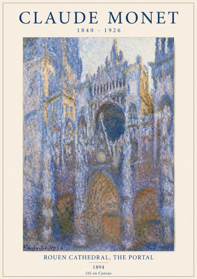 Monet Rouen Cathedral, the Portal No4 - Plakát