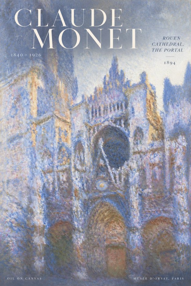 Monet Rouen Cathedral, the Portal No6 - Plakát