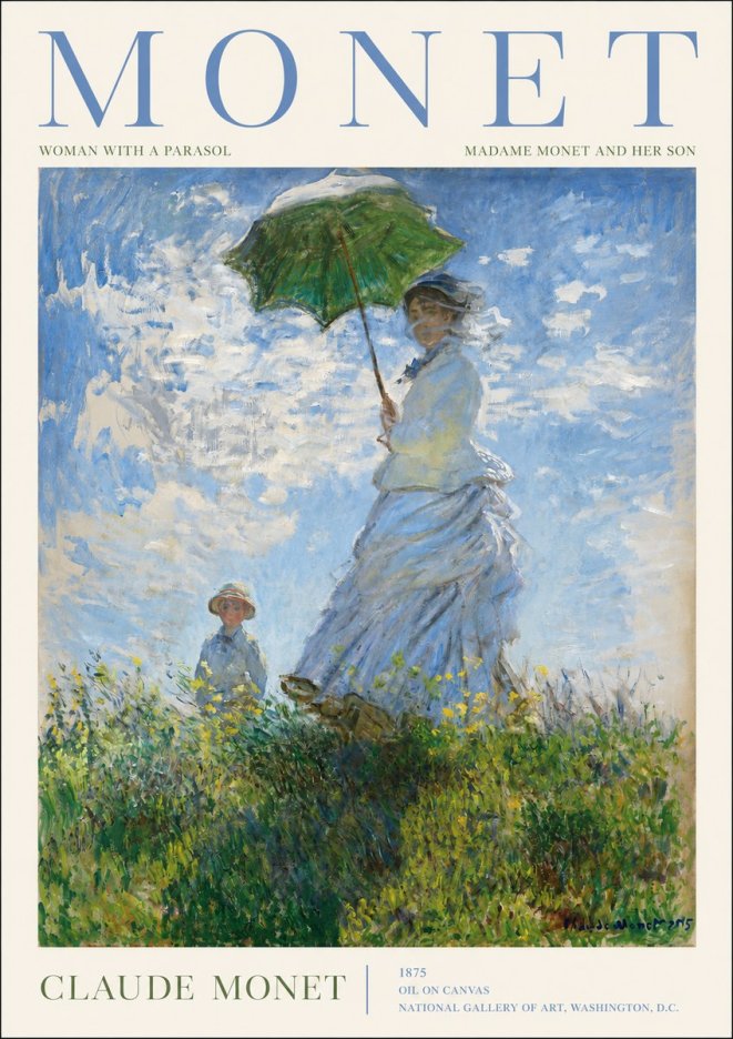 Monet Woman with a Parasol – Madame Monet and Her Son No2 - Plakát