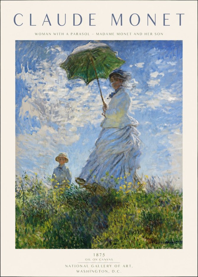 Monet Woman with a Parasol – Madame Monet and Her Son No3 - Plakát