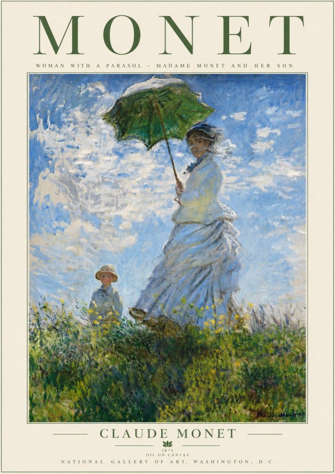 Monet Woman with a Parasol – Madame Monet and Her Son No5 - Plakát