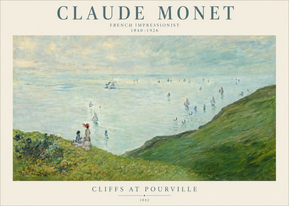 Monet Cliffs at Pourville I No3 - Plakát