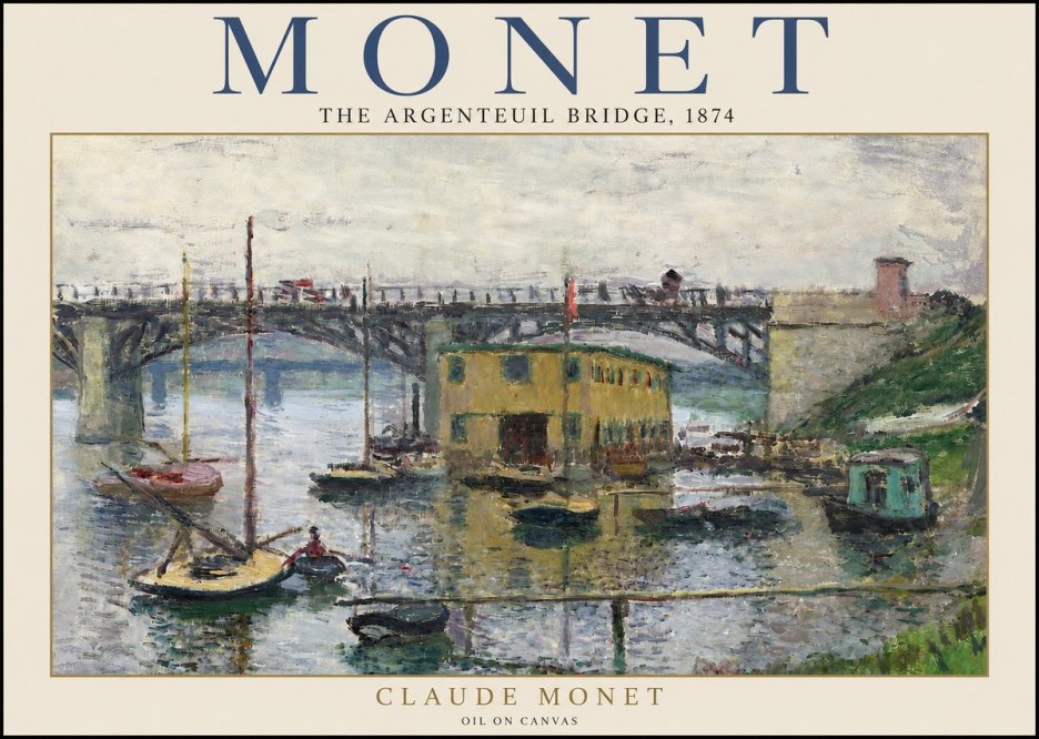 Monet The Argenteuil Bridge No2 - Plakát